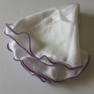EDWARD ARMAH WHITE SILK POCKET CIRCLE WITH LAVENDER CONTRAST EDGE NWOT